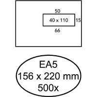 Envelop Quantore 156x220mm venster 4x11cm rechts zelfklevend 500 stuks