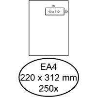 Envelop Hermes akte EA4 220x312mm venster rechts 4x11cm zelfklevend wit doos à 250 stuks