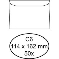 Envelop Hermes bank C6 114x162mm zelfklevend met strip wit