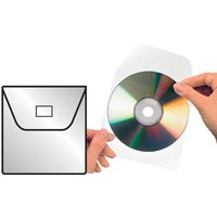 Cd/dvd Hoes 3L 127x127mm met klep zelfklevend transparant