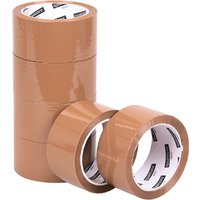Verpakkingstape Quantore 50mmx60m PP bruin 6 rollen