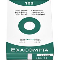Systeemkaart Exacompta 100x150mm lijn wit 100 stuks
