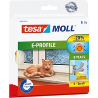 Tochtstrip tesamoll® E-profiel zelfklevend rubber 6mx9mm wit