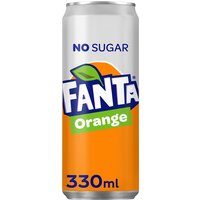 Frisdrank Fanta orange zero blik 330ml