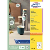Avery-Zweckform L3416-100 Ø 60 mm Papier Wit 1200 stuk(s) Permanent hechtend Universele etiketten Inkt, Laser, Kopie 100 vel DIN A4