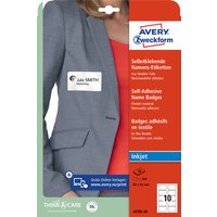 Naambadge etiket Avery J4785-20 80x50mm wit 200 stuks