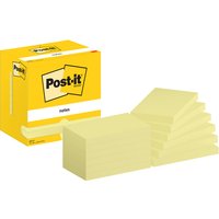 Memoblok Post-it 655 76x127mm geel 12 stuks