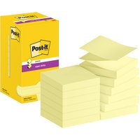 Memoblok Post-it Z-Note S330 Super Sticky 76x76mm geel 12 stuks