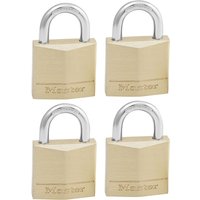 Hangslot MasterLock 4 gelijksluitend messing 30mm 4 stuks