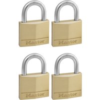 Hangslot MasterLock 4 gelijksluitend messing 40mm 4 stuks