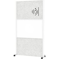 Scheidingswand MAUL akoestiek lichtgrijs/whiteboard mobiel