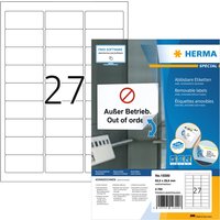 Etiket HERMA 10300 63.5x29.6mm verwijderbaar wit 2700 stuks