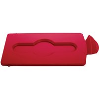 Deksel Rubbermaid Slim Jim Recyclestation gesloten rood