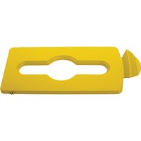 Deksel Rubbermaid Slim Jim Recyclestation inwerpopening voor gemengde recycling geel