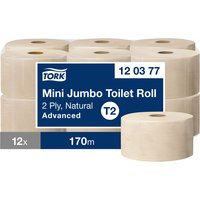 Toiletpapier Tork T2 Advanced jumbo klein 2-laags 170m naturel 120377