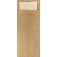 Bestekzakje IEZZY 190x85mm kraft met gerecycled servet 500st