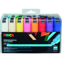 Paintmarker Uni POSCA PC8K breed schuin assorti set à 16 stuks