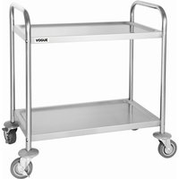 Serveerwagen Vogue met 2 plateaus 82.5x71 cm RVS