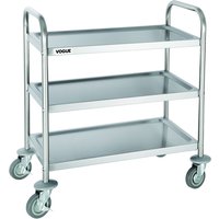 Serveerwagen Vogue met 3 plateaus 82.5x71 cm RVS
