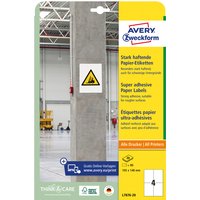 Avery-Zweckform L7876-20 ( 105 x 148 mm, Wit, 80 stuk(s), Permanent hechtend, Sterk hechtend