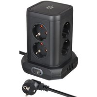 Stekkerdoos Brennenstuhl toren 8 voudig met 2x USB A 1x USB C PD zwart
