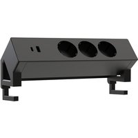 Stekkerdoos Euroseats opbouw 3 voudig USB A+C zwart