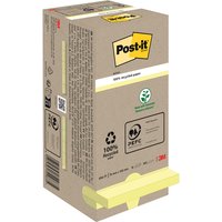 Memoblok Post-it 654 76x76mm recycled pastel geel 16 stuks
