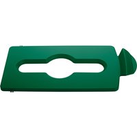 Deksel Rubbermaid Slim Jim Recyclestation inwerpopening voor gemengde recycling groen