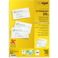 Sigel LP795 Bedrukbare visitekaarten, gladde kant 85 x 55 mm Helderwit 100 stuk(s) Papierformaat: DIN A4