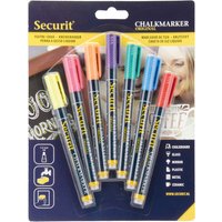 Krijtstift Securit SMA-100 rond ass 1-2mm blister à 7 stuks