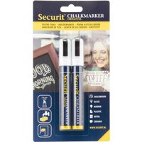 Krijtstift Securit SMA-510 schuin wit 2-6mm blister à 2 stuks