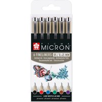 Fineliner Sakura Pigma Micron 05 basic set 6 kleuren
