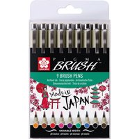 Brushstift Bruynzeel Sakura Pigma assorti 9 stuks