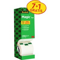 Plakband Scotch Magic 810 19mmx33m onzichtbaar mat 7+1 gratis