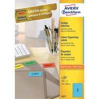 Etiket Avery 3471 210x297mm A4 blauw 100 stuks