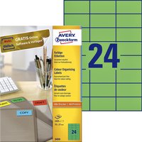 Etiket Avery 3450 70x37mm groen 2400 stuks