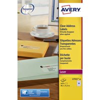 Etiket Avery L7551-25 38.1x21.1mm transparant 1625 stuks