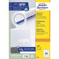 Etiket Avery 3475 70x36mm wit 2400 stuks