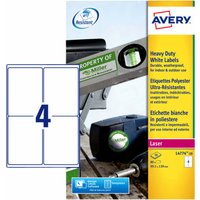 Etiket Avery L4774-20 99.1x139mm polyester wit 80 stuks