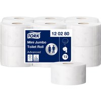 Toiletpapier Tork T2 Advanced jumbo klein 2-laags 170m wit 120280