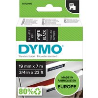 Labeltape Dymo LabelManager D1 polyester 19mm wit op zwart
