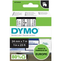 Labeltape Dymo LabelManager D1 polyester 24mm zwart op transparant
