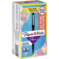 Fineliner Paper Mate Flair Original medium zwart valuepack à 36 stuks