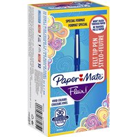 Fineliner Paper Mate Flair Original medium blauw valuepack à 36 stuks
