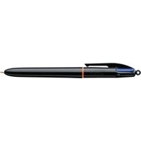 Balpen Bic 4kleuren Pro met ring medium zwart