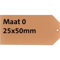 Label HF2 nr 0 200gr 25x50mm bruin 1000 stuks