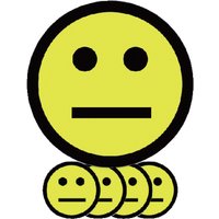 Magneet smiley 25mm emotie neutraal geel 5 stuks