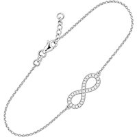 CZ Embellished Infinity Bracelet in Sterling Silver