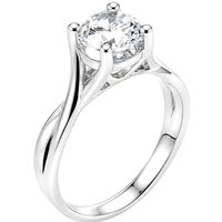 CZ Infinity Band Engagement Ring in Sterling Silver