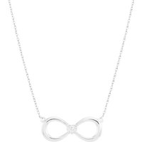 CZ Prominent Infinity Pendant Necklace in Sterling Silver